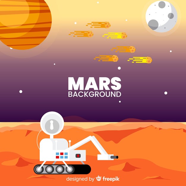フラットデザインの現代火星の背景
