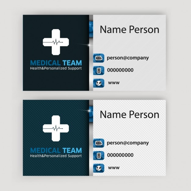 Free vector modern medical team business card