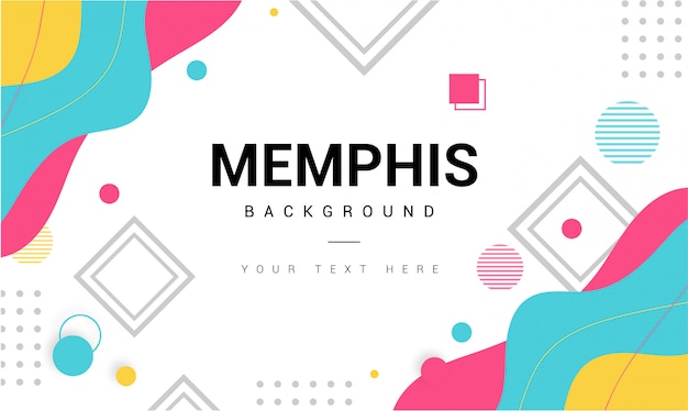 Modern memphis background with elements