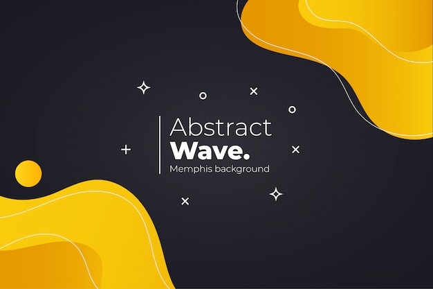 Free vector modern memphis background with wavy shapes