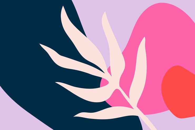 Free Vector modern memphis pattern background with pink leaf