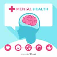 Free vector modern mental health concept with flat design