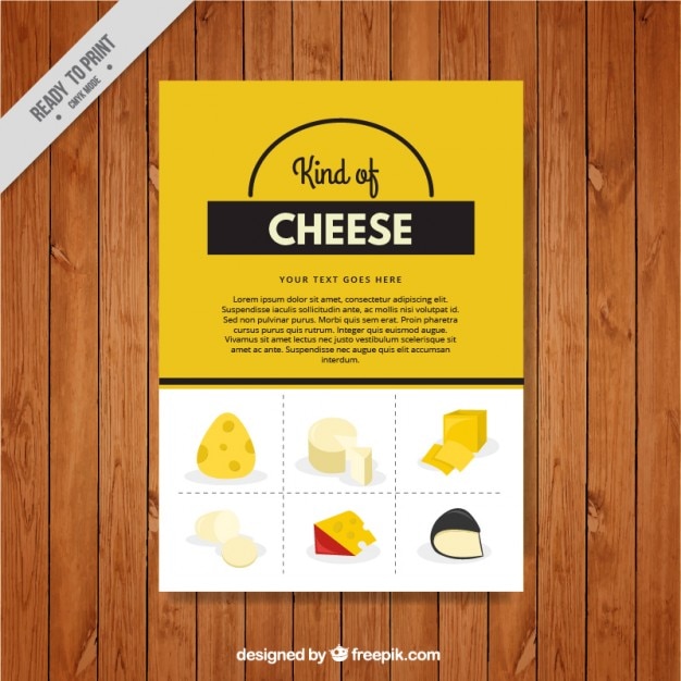 Бесплатное векторное изображение Современное меню сыров