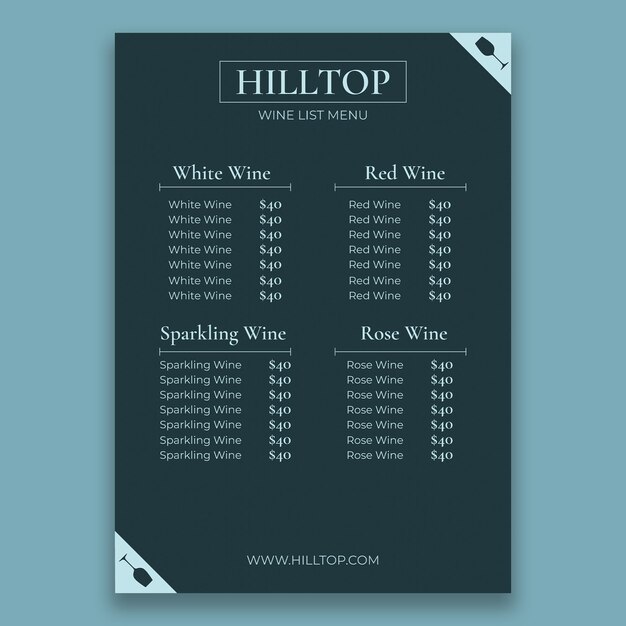 Modern menu template design