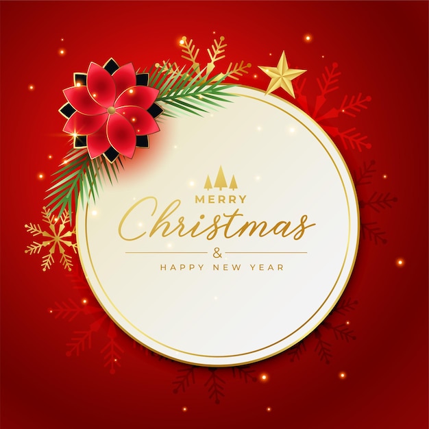 Modern merry christmas background with flower decoration