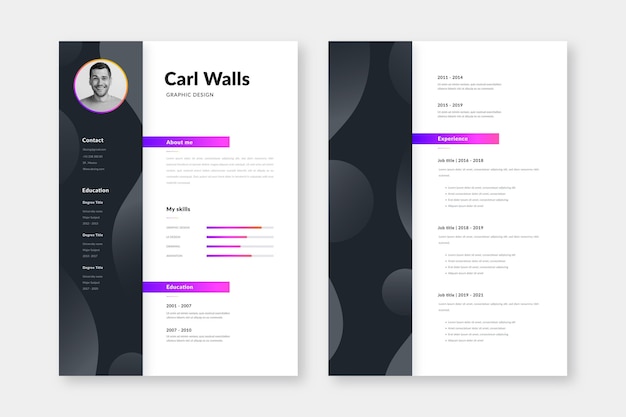 Modern minimalist cv template