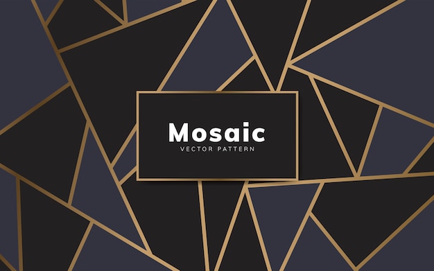 Modern mosaic wallpaper in black and gold