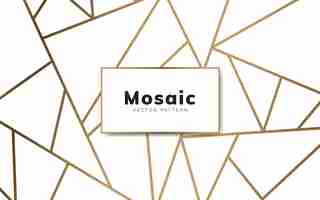 Free vector modern mosaic wallpaper in white and gold