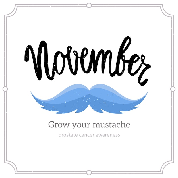 Moderno design letterario di movember