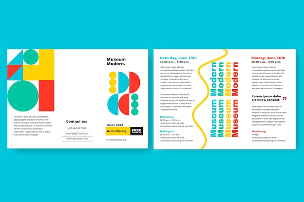 Free vector modern museum brochure