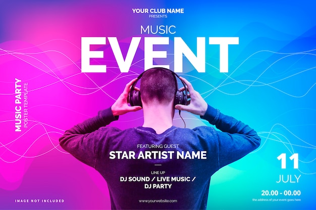 Modern music event poster template