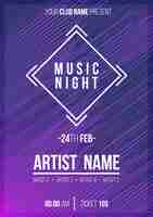 Free vector modern music night poster template ready to print