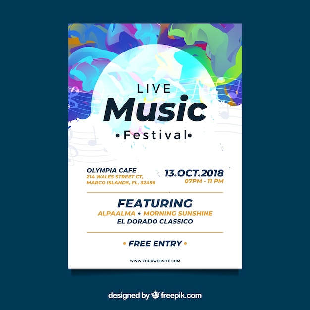 Free vector modern music party flyer