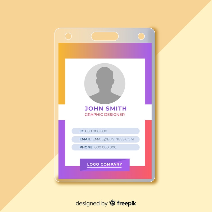 Free Vector modern name tag template