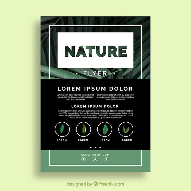 Free vector modern nature flyer template with flat design