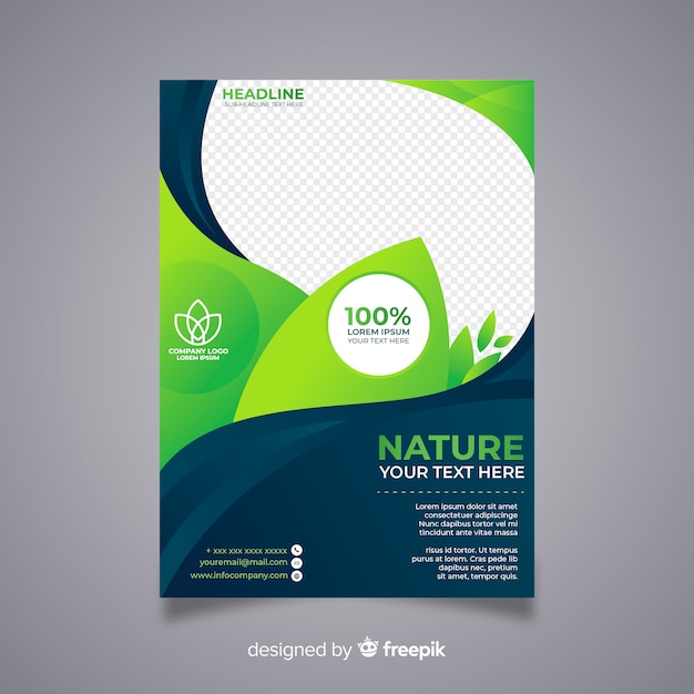 Free Modern Nature Flyer Template With Flat Design Svg Dxf Eps Png All Cut Files Background