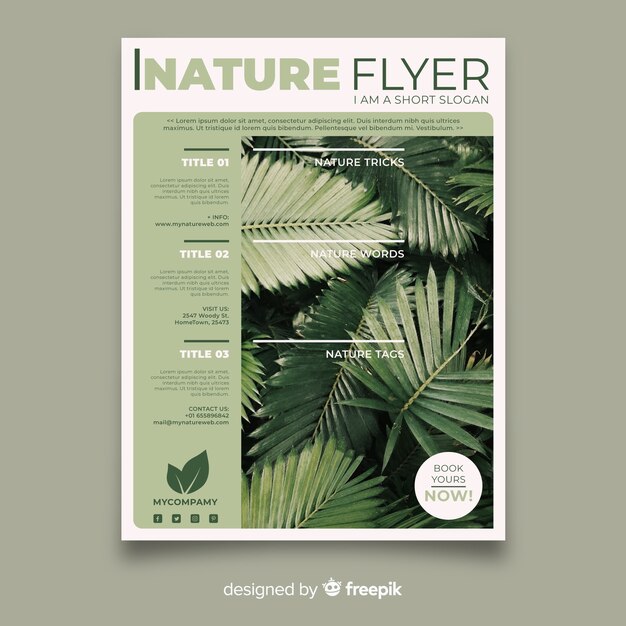 Modern nature flyer template with photo