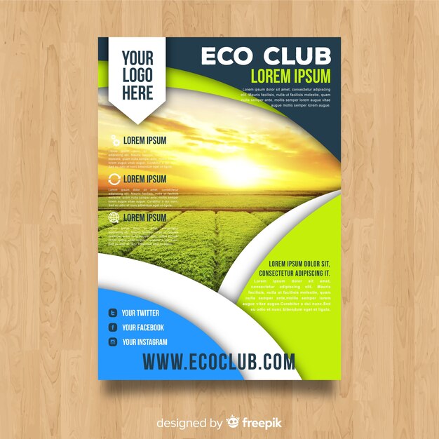 Modern nature flyer template with photo