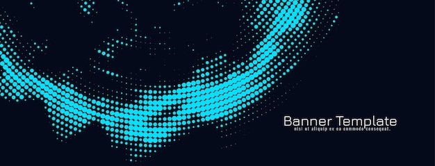 Modern neon blue halftone design banner template vector