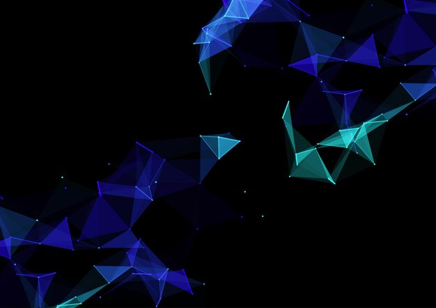 Modern network communications background with a low poly plexus design