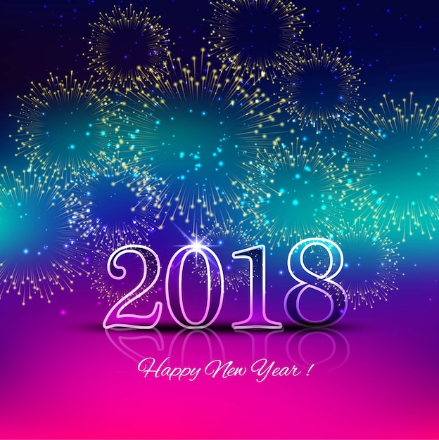 Free Vector | Modern new year 2018 background