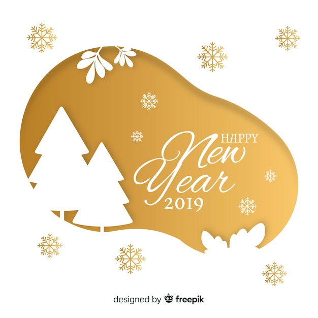 Modern new year 2019 composition with flat design