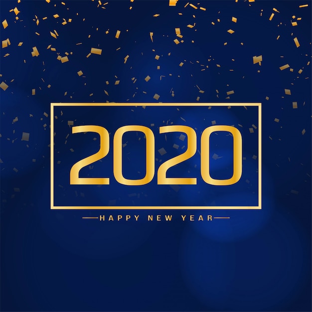 Free vector modern new year 2020 confetti card