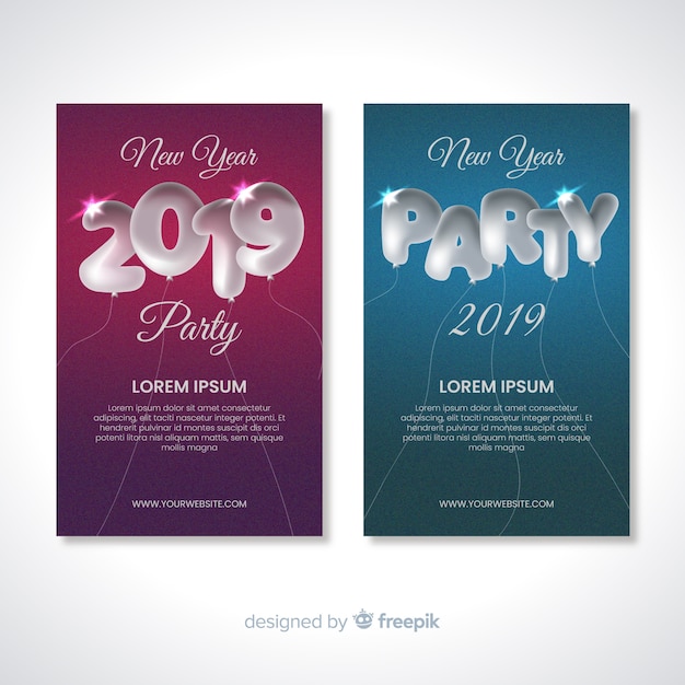 Free vector modern new year composition with elegant style