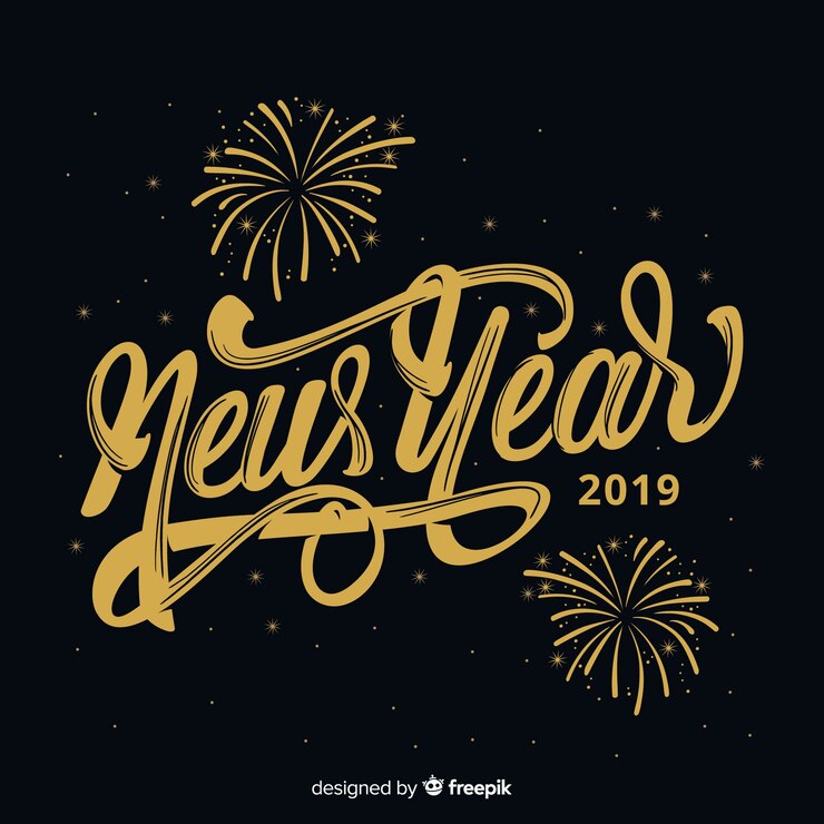 Free Vector modern new year composition with elegant style