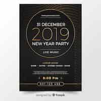 Free vector modern new year party poster with abstract design