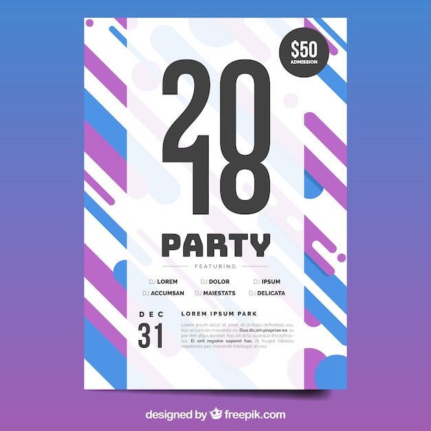 Modern new year party poster