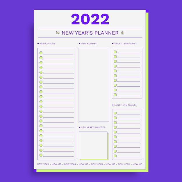 Modern new year planner