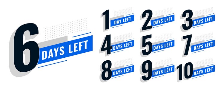 Free Vector modern number of days left tag for online or retail sale