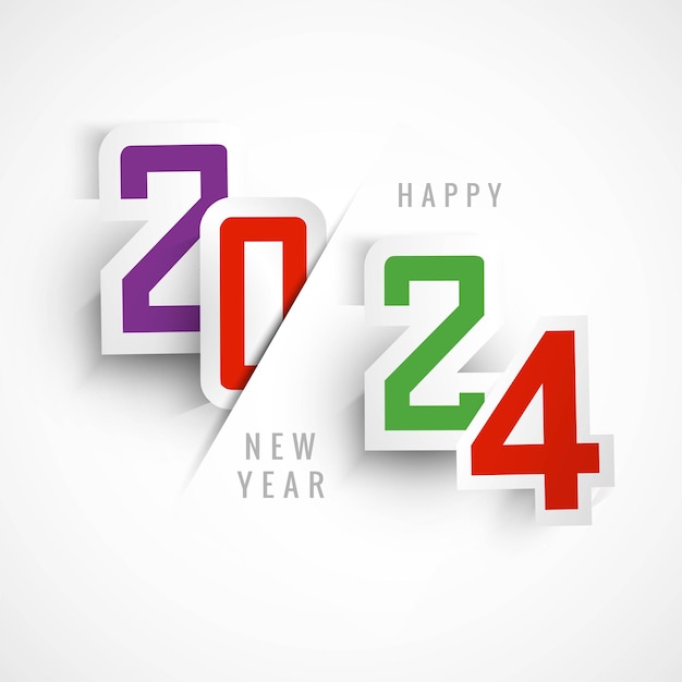 Free vector modern numbers on a white background for 2024 new year text design