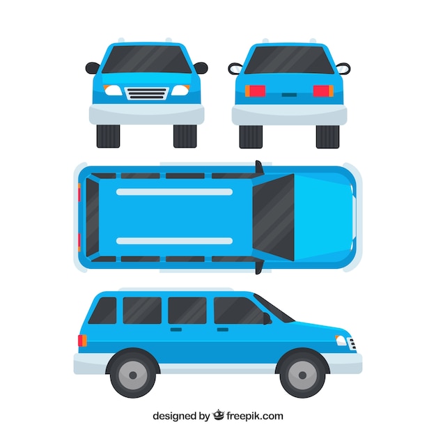 Free vector modern off road car in different views