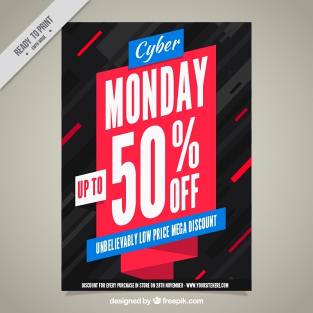 Free vector modern offers brochure of cyber ​​monday