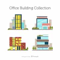 Vettore gratuito collezione di uffici moderni con design piatto