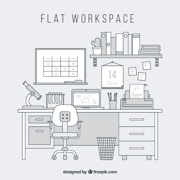 Modern office desk with elegan style