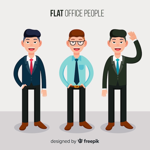 Modern office people composition with flat design