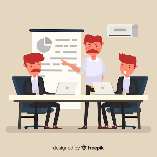 Modern office people composition with flat design