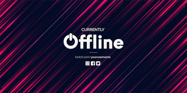 Vettore gratuito banner twitch offline moderno