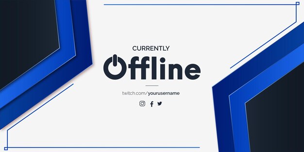 Modern Offline for Twitch with Minimal Blue Shapes