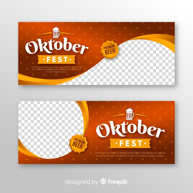 Modern oktoberfest banners with realistic design