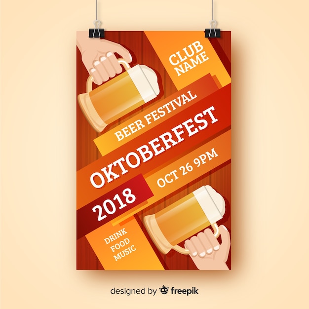 Modern oktoberfest flyer template