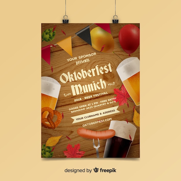 Modern oktoberfest poster template