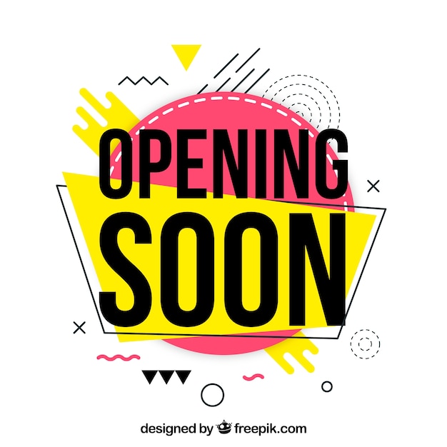 Modern opening soon composition with flat design