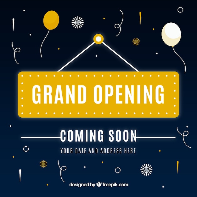 Free vector modern opening soon composition with flat design