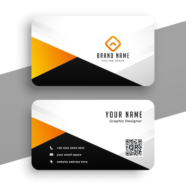 Modern orange business card design template