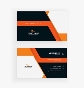 Modern orange corporate business card design