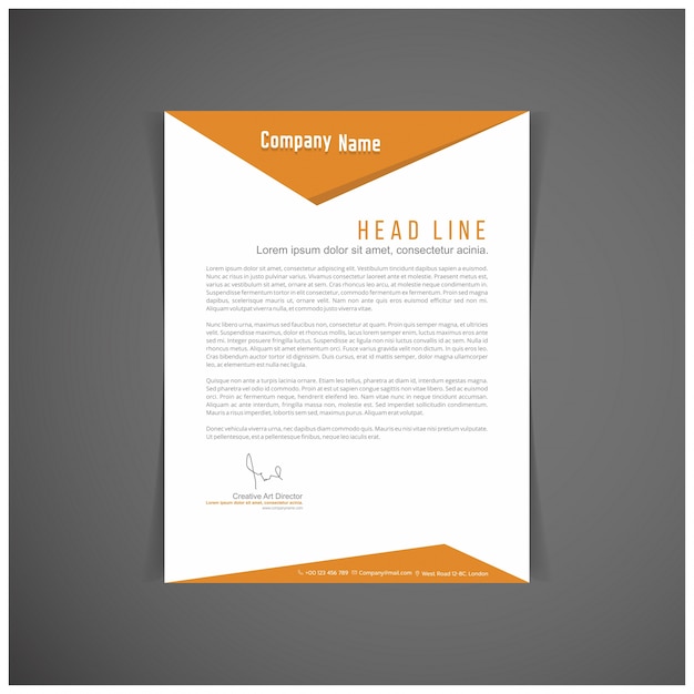 Free vector modern orange letterhead